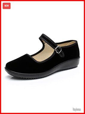 Velvet Mary Jane Flats Cotton Lined Dance Yoga Shoes